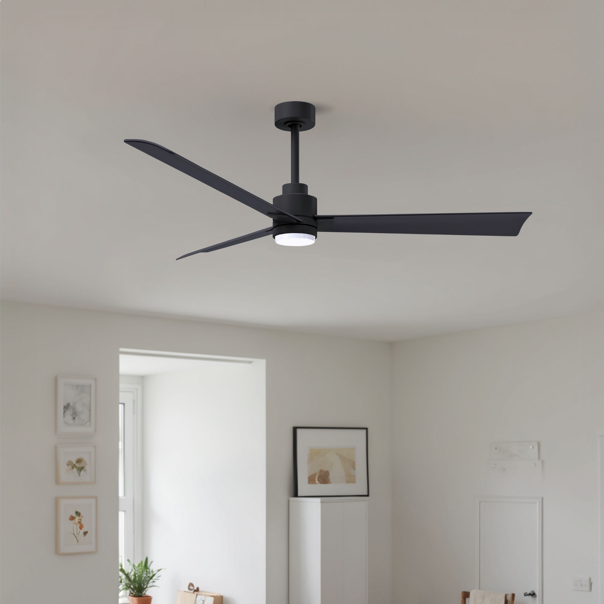 Atlas Alessandra - LK 56 inch Matte Black Ceiling Fan