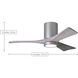 Atlas Irene-3HLK 42 inch Brushed Nickel with Matte Black Blades Ceiling Fan, Flush Mounted