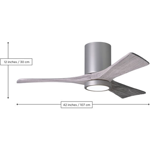 Atlas Irene-3HLK 42 inch Matte Black Ceiling Fan, Flush Mounted