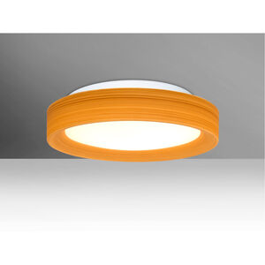 Pella 13 LED 13 inch Flush Mount Ceiling Light in Opal with Oak Glass
