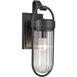Brix 1 Light 16 inch Black Textured Outdoor Wall, Small