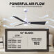 Atlas Alessandra - LK 42 inch Matte White with Matte Black Blades Ceiling Fan