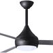 Atlas Donaire 52 inch Matte Black with Silver Blades Indoor/Outdoor Ceiling Fan, 316 Marine Grade Stainless Steel