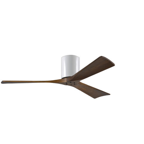 Atlas Irene-3H 52 inch Gloss White with Walnut Tone Blades Ceiling Mount Paddle Fan, Flush Mounted