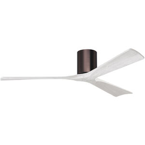 Atlas Irene-3H 60 inch Brushed Bronze with Matte White Blades Ceiling Fan, Flush Mounted