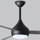 Atlas Donaire 52 inch Matte Black with Silver Blades Indoor/Outdoor Ceiling Fan, 316 Marine Grade Stainless Steel