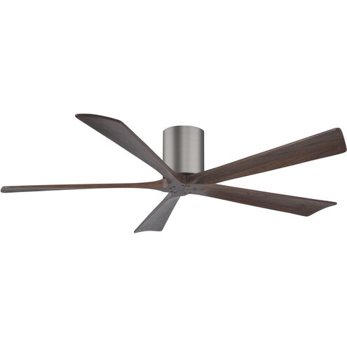 Atlas Irene-5H 60 inch Brushed Pewter with Walnut Blades Ceiling Fan, Flush Mounted