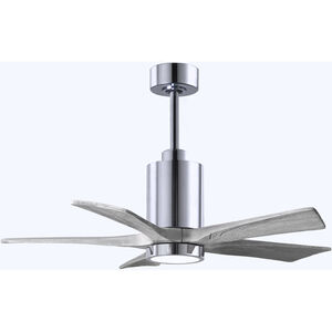 Atlas Patricia-5 42 inch Polished Chrome with Barn Wood tone Blades Ceiling Fan, Atlas