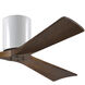 Atlas Irene-3H 52 inch Gloss White with Walnut Tone Blades Ceiling Mount Paddle Fan, Flush Mounted