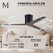 Atlas Eliza-H 56 inch Matte Black with Gray Ash Blades Ceiling Mount Paddle Fan, Atlas