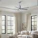Atlas Patricia-5 60 inch Brushed Nickel with Barn Wood Tone Blades Ceiling Fan, Atlas