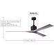Atlas Nan XL 72 inch Matte Black with Matte White Blades Ceiling Fan