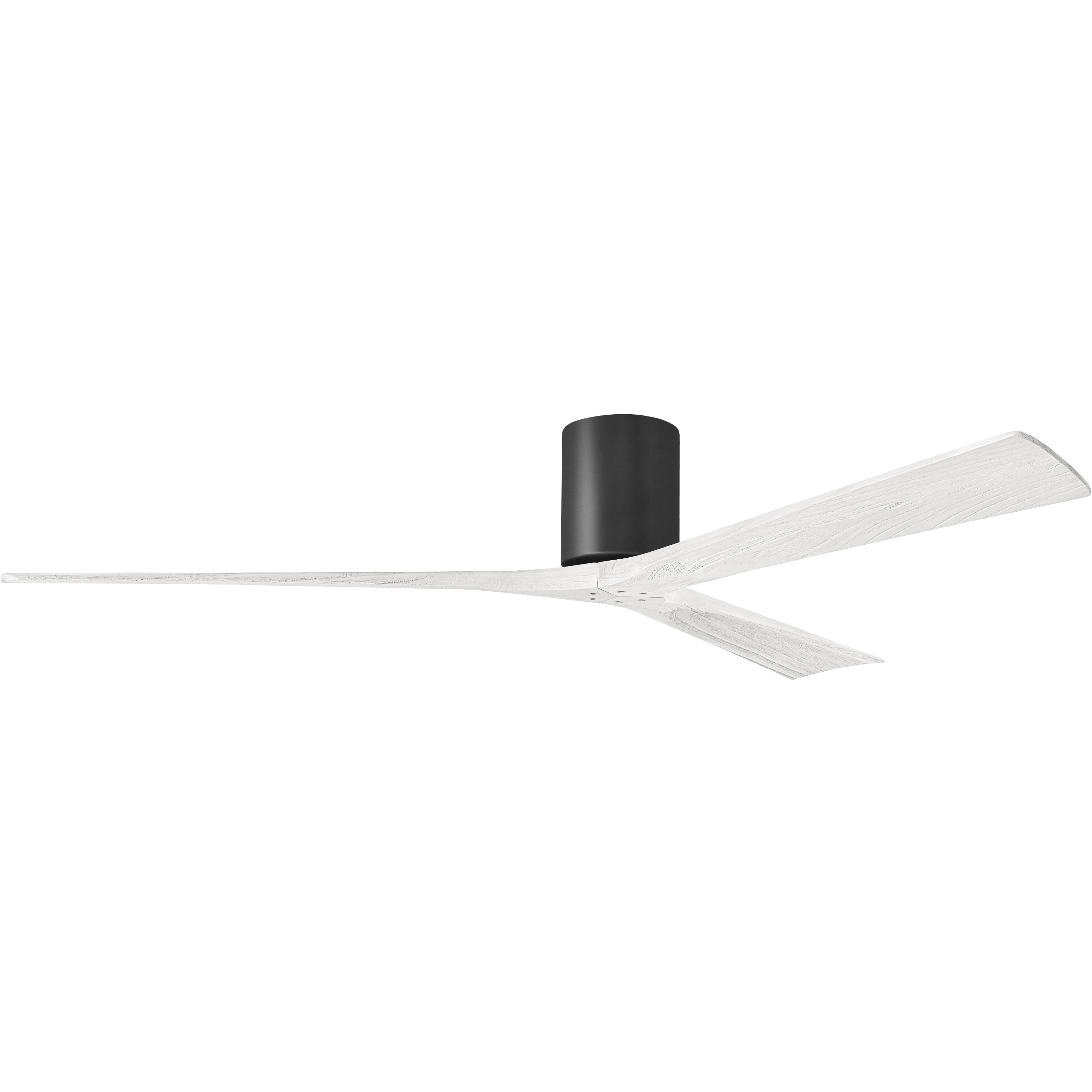 Atlas Irene-3H 72 inch Matte Black with Matte White Blades Flush Mount Paddle Fan