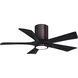 Atlas Irene-5HLK 42 inch Brushed Bronze with Matte Black Blades Flush Mount Paddle Fan, Flush Mounted
