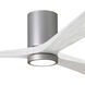 Atlas Irene-3HLK 60 inch Brushed Nickel with Matte White Blades Ceiling Fan, Flush Mounted