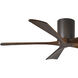 Atlas Irene-5H 52 inch Textured Bronze with Walnut Tone Blades Ceiling Mount Paddle Fan, Flush Mounted