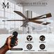 Atlas Irene-5H 60 inch Brushed Pewter with Walnut Blades Ceiling Fan, Flush Mounted