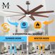 Atlas Ariella-LK 64 inch Brushed Nickel with Walnut Tone Blades Ceiling Fan