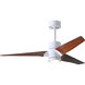 Atlas Super Janet 52 inch Gloss White with Walnut Tone Blades Ceiling Fan, Paddle Fan
