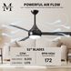 Atlas Donaire 52 inch Brushed Bronze with Silver Tone Blades Outdoor Ceiling Fan, Coastal Wet Rated