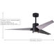 Atlas Super Janet 60 inch Brushed Nickel with Matte White Blades Ceiling Fan, Atlas