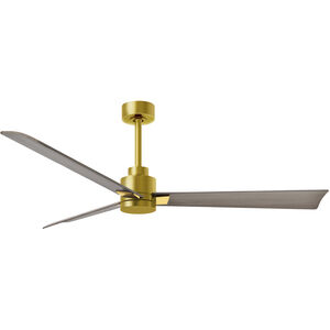Atlas Alessandra 56 inch Brushed Brass with Gray Ash Tone Blades Indoor/Outdoor Ceiling Fan