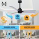 Atlas Alessandra 42 inch Matte Black with Brushed Nickel Blades Indoor/Outdoor Ceiling Fan