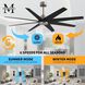 Atlas Ariella 64 inch Brushed Nickel with Matte Black Blades Ceiling Fan
