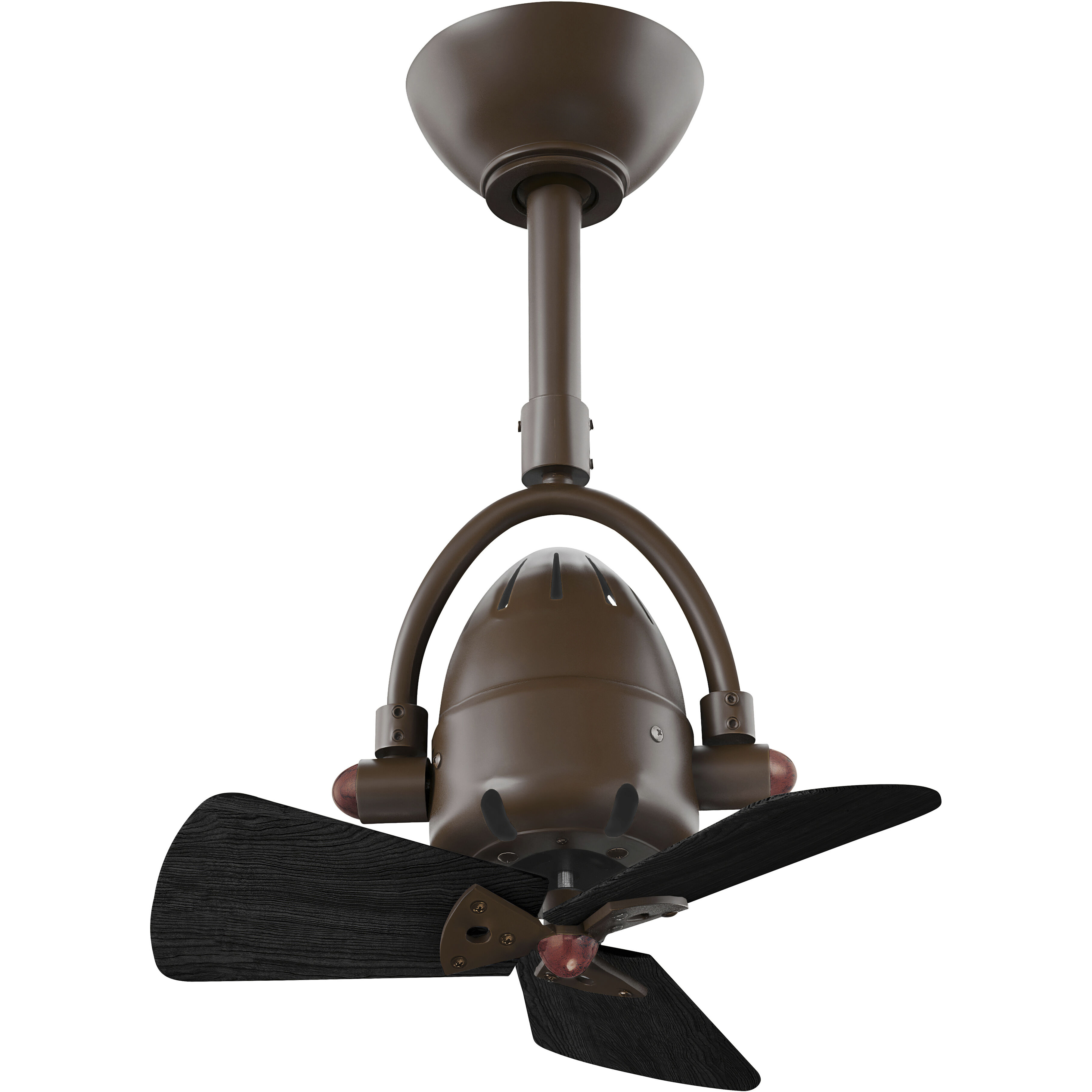 Atlas Diane 16 inch Textured Bronze with Matte Black Wood Blades Oscillating Directional Ceiling Fan