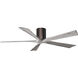 Atlas Irene-5H 60 inch Brushed Bronze with Barnwood Tone Blades Ceiling Fan in Barn Wood, Flush Mounted