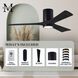 Atlas Irene-3HLK 52 inch Matte Black Ceiling Fan, Flush Mounted