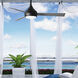 Atlas Donaire 52 inch Matte Black with Silver Blades Indoor/Outdoor Ceiling Fan, 316 Marine Grade Stainless Steel