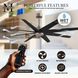 Atlas Ariella 64 inch Brushed Nickel with Matte Black Blades Ceiling Fan