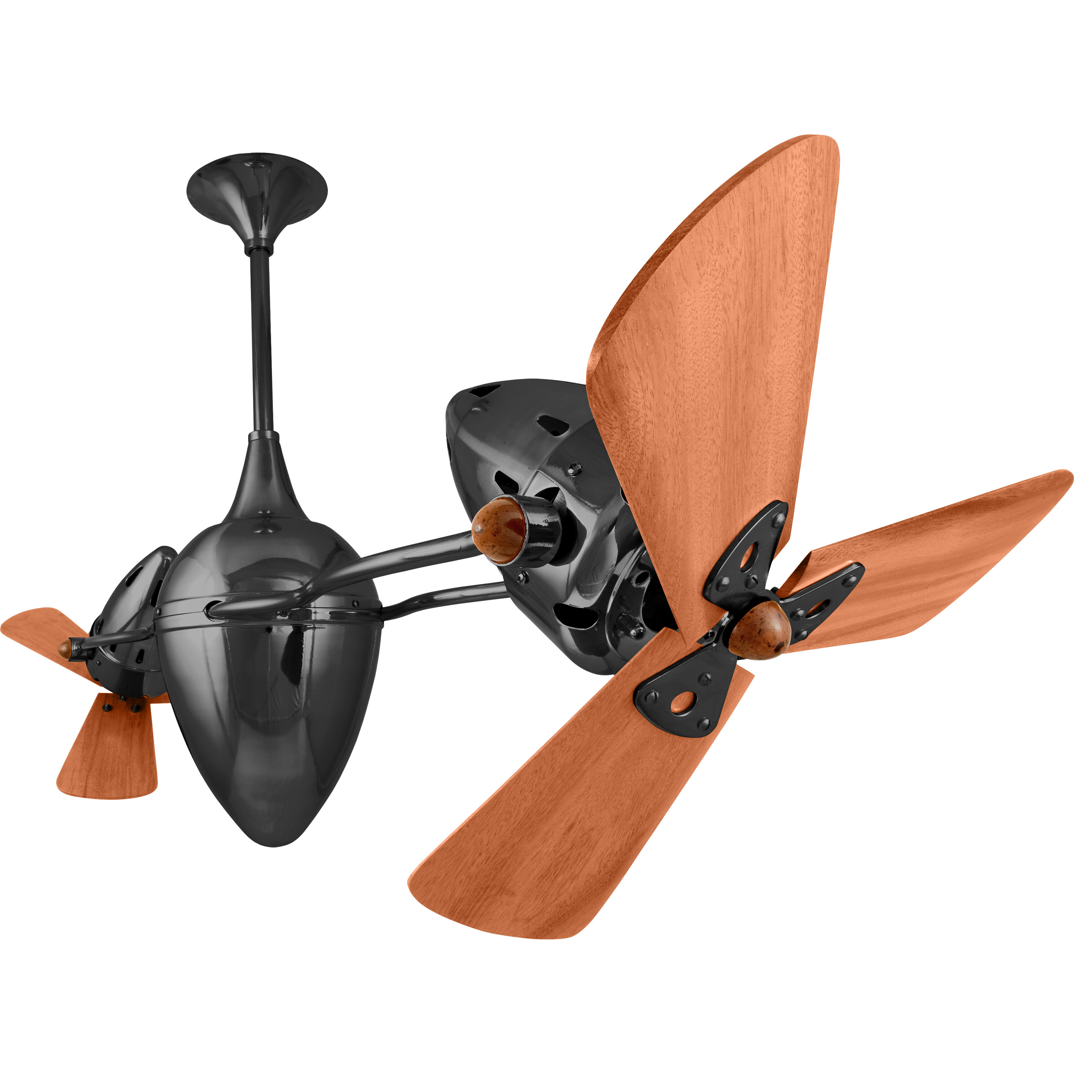 Matthews-Gerbar Ar Ruthiane 16 inch Black Nickel with Solid Mahogany Wood Blades Rotational Ceiling Fan