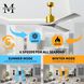 Atlas Nan XL 72 inch Brushed Brass with Barnwood Tone Blades Ceiling Fan in Barn Wood