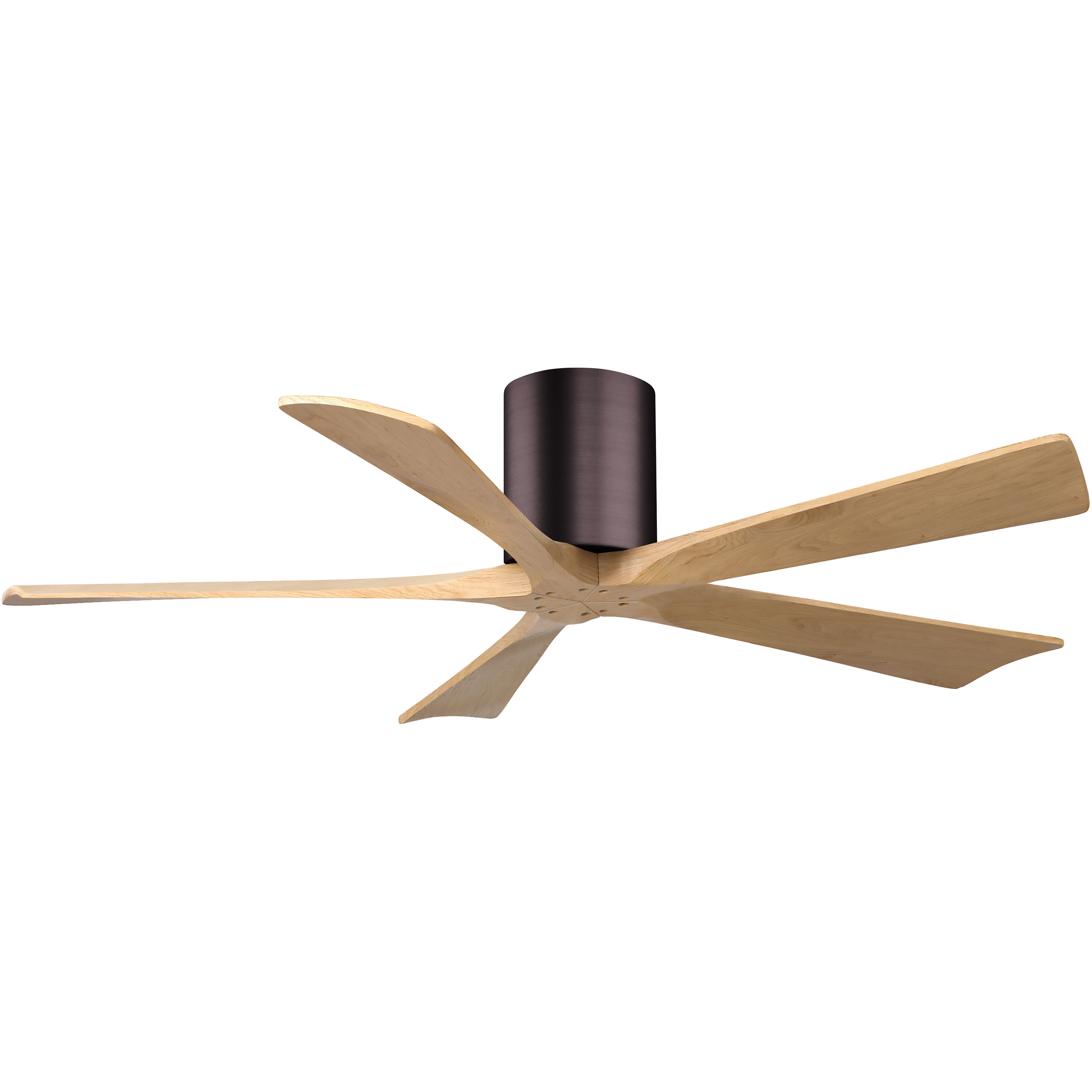 Atlas Irene-5H 52 inch Brushed Bronze with Light Maple Tone Blades Flush Mount Paddle Fan