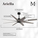 Atlas Ariella 64 inch Matte Black with Brushed Nickel Blades Ceiling Fan