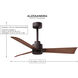 Atlas Alessandra 42 inch Matte Black with Brushed Nickel Blades Indoor/Outdoor Ceiling Fan