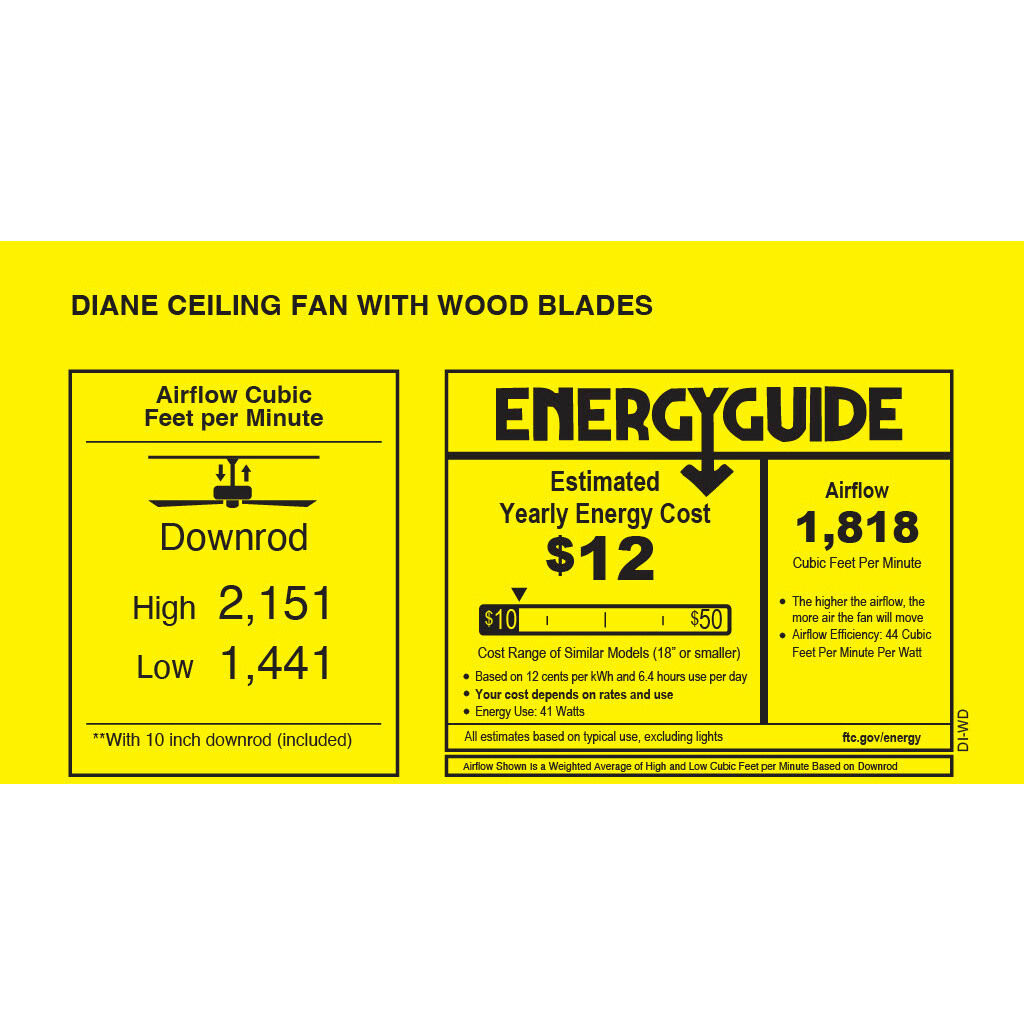 Atlas Diane 16 inch Textured Bronze with Matte Black Wood Blades Oscillating Directional Ceiling Fan