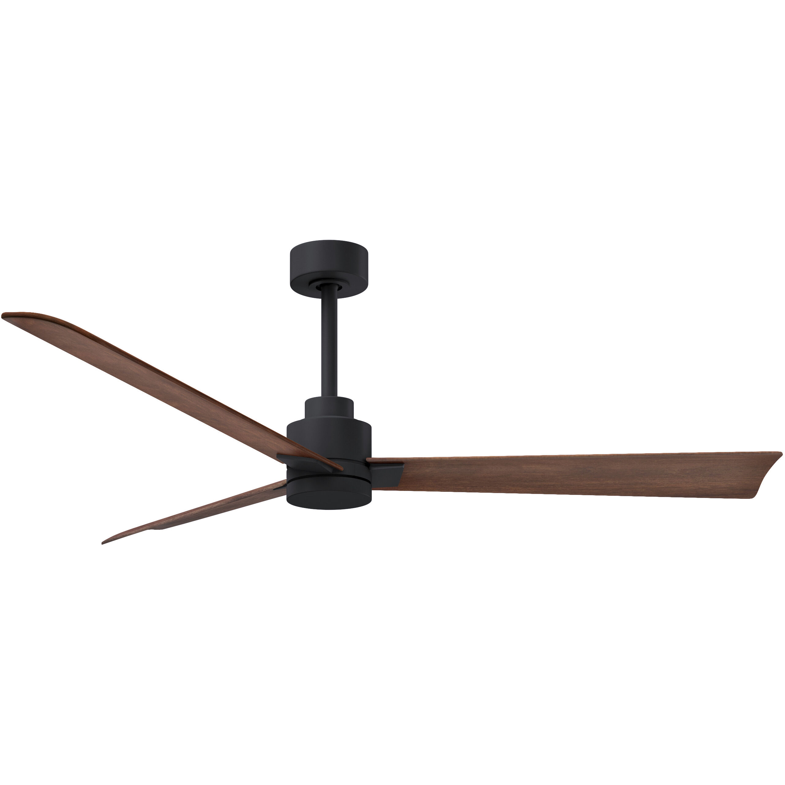 Atlas Alessandra 56 inch Matte Black with Walnut Tone Blades Ceiling Fan