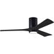 Atlas Irene-3HLK 52 inch Matte Black Ceiling Fan, Flush Mounted