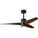 Atlas Super Janet 52 inch Textured Bronze with Walnut Tone Blades Ceiling Fan, Paddle Fan