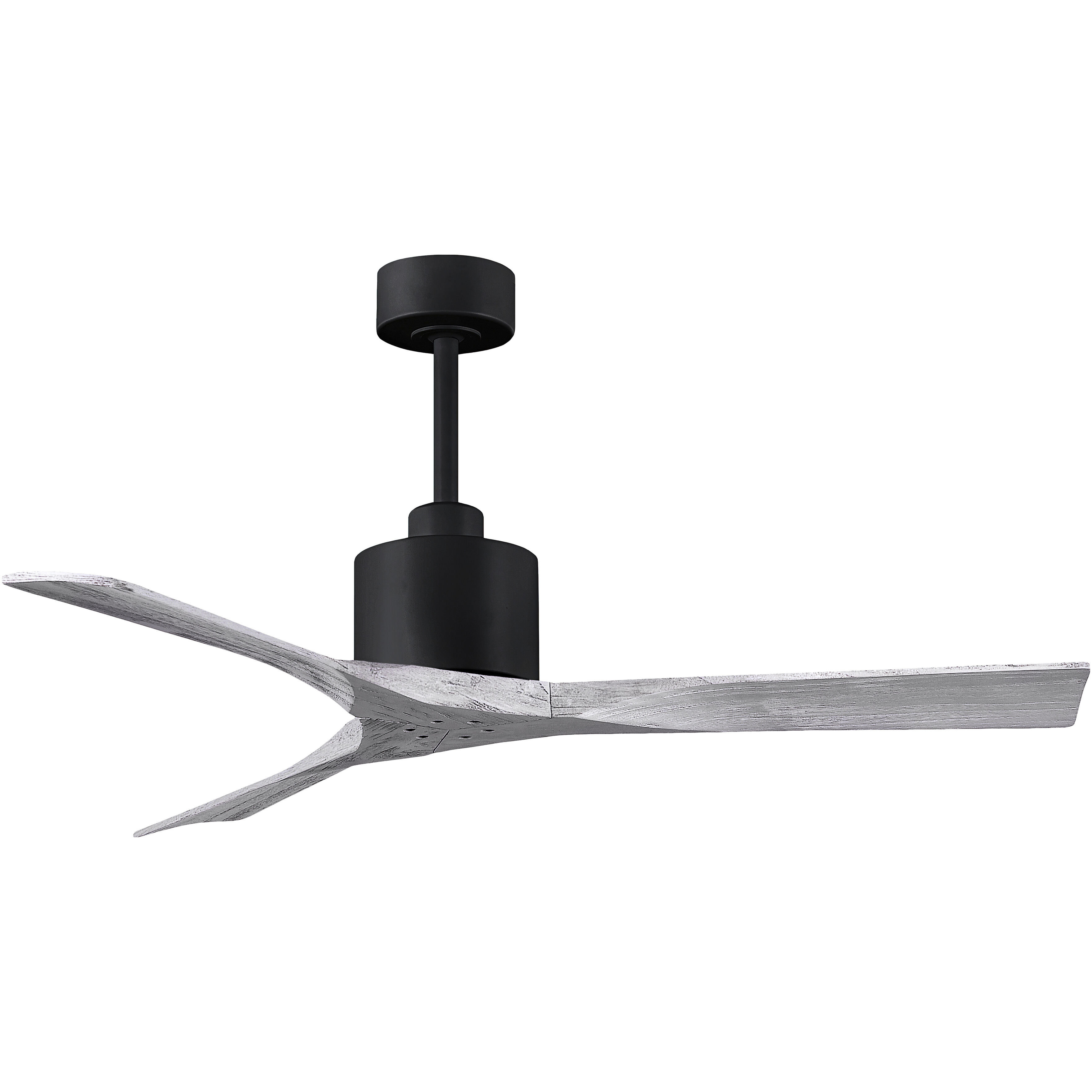 Atlas Nan 52 inch Matte Black with Barn Wood Tone Blades Ceiling Fan