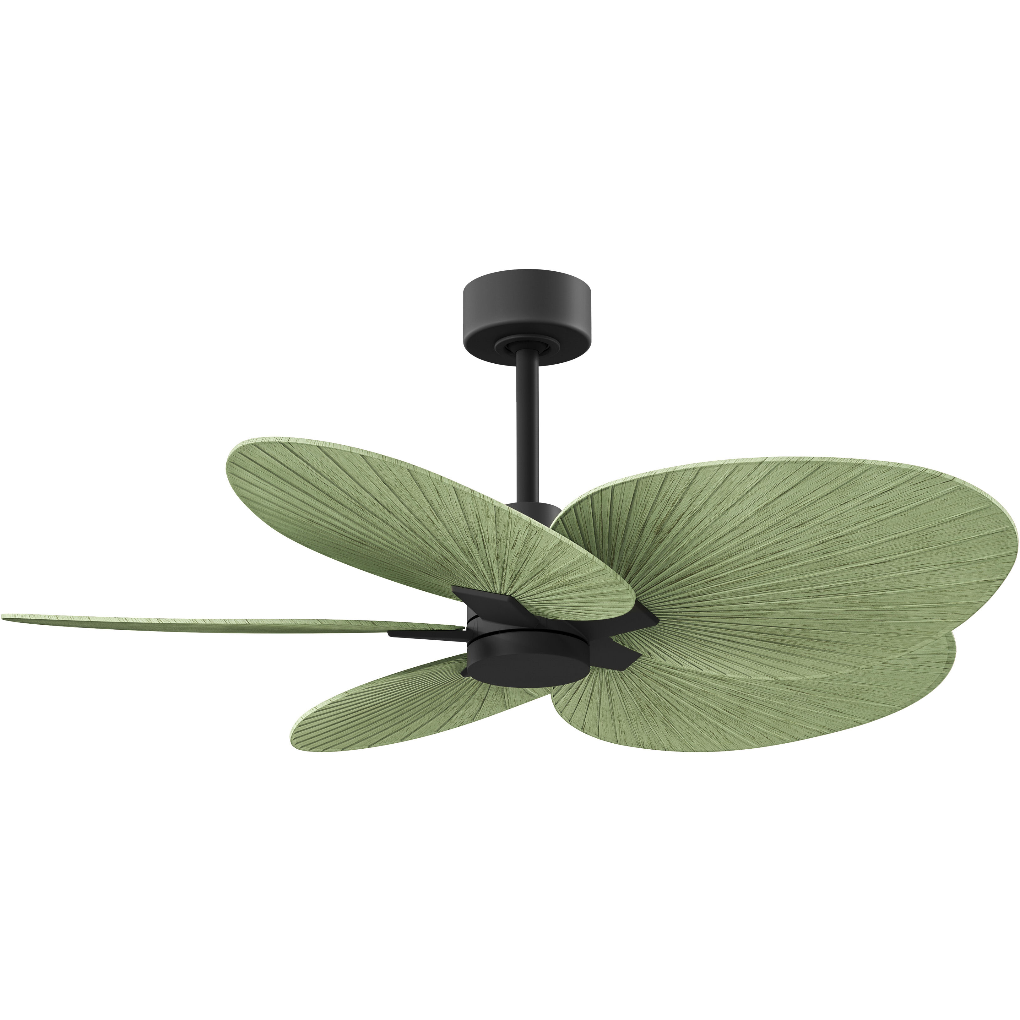 Atlas Alessandra Tropical 48 inch Matte Black with Palm Leaf Blades Ceiling Fan
