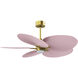Atlas Alessandra Tropical - LK 48 inch Brushed Brass with Light Pink Blades Ceiling Fan