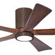 Atlas Irene-5HLK 52 inch Walnut Tone Ceiling Mount Paddle Fan, Flush Mounted