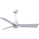 Atlas Alessandra 42 inch Matte White with Brushed Nickel Blades Indoor/Outdoor Ceiling Fan