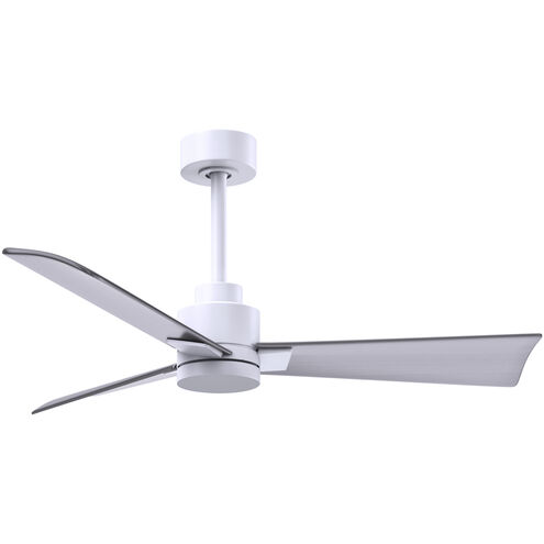 Atlas Alessandra 42 inch Matte White with Brushed Nickel Blades Indoor/Outdoor Ceiling Fan