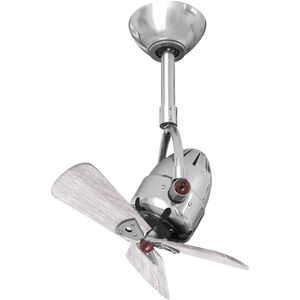 Atlas Diane 16 inch Polished Chrome with Barn Wood tone Blades Ceiling Fan