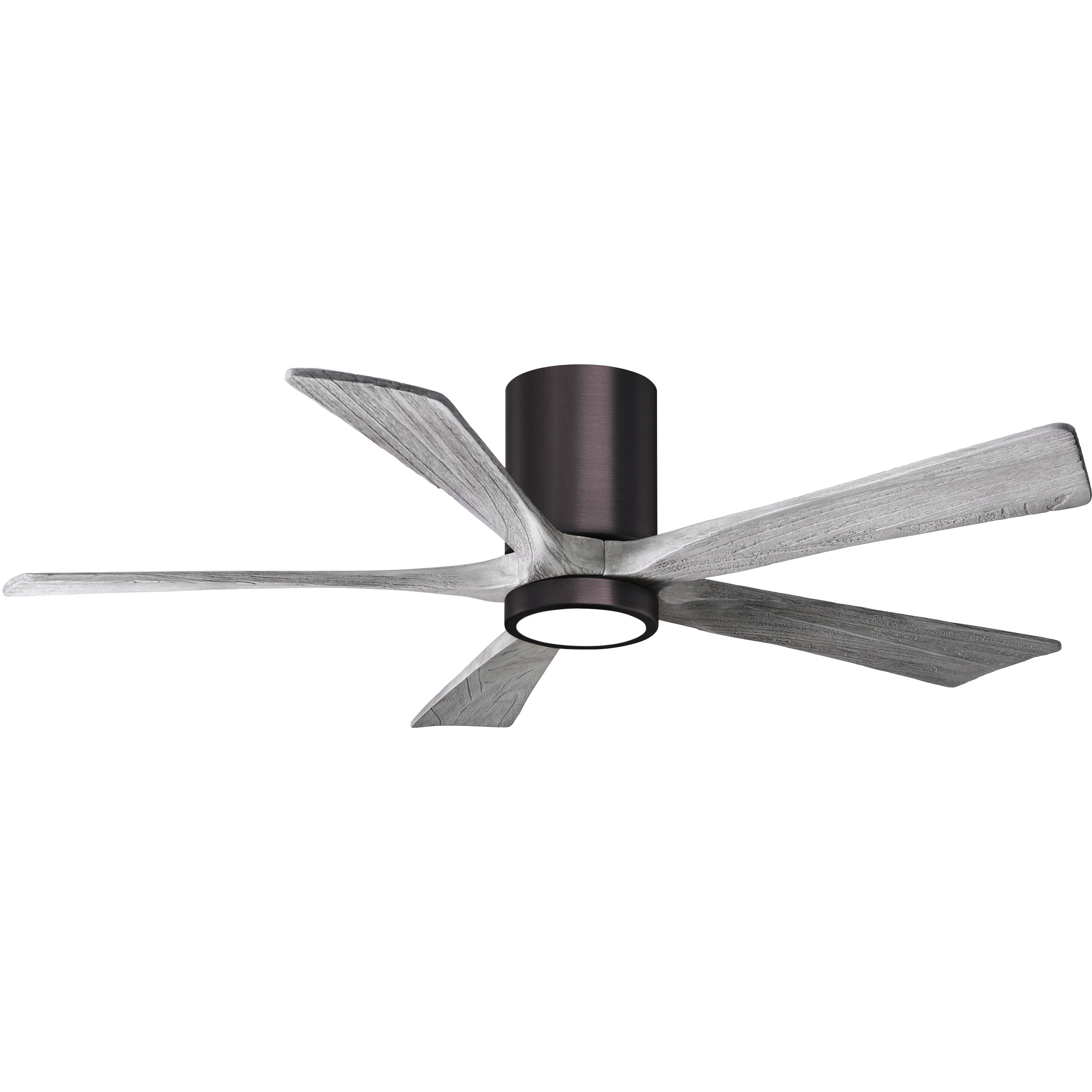 Atlas Irene-5HLK 52 inch Brushed Bronze with Barn Wood Tone Blades Flush Mount Paddle Fan, Flush Mounted